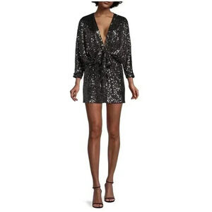 Ramy Brook Black Sequin Cocktail Dress Size XS